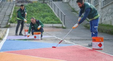 Konak’ın okul yollarına yaya güvenliği için renkli dokunuş