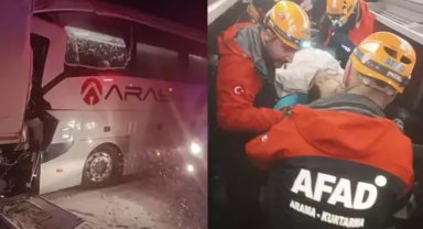 Sivas'ta yolcu otobüsü, park halindeki TIR'a çarptı: 1 ölü, 13 yaralı