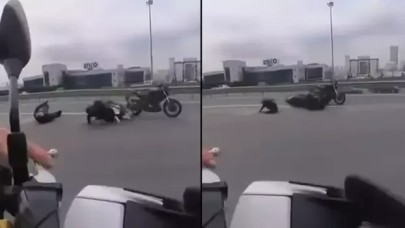 Bahçelievler'de denetimden kaçan motosikletli başka bir motosiklete çarptı