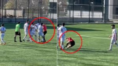 Amatör maçta hakeme yumruklu saldırı
