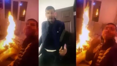 Annesi ile yaşadığı evi ateşe verip, canlı yayın açtı