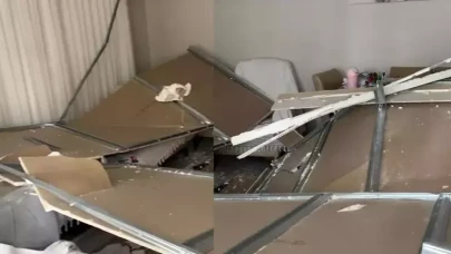 Asma tavan çöktü, anne ve 2 çocuğu birkaç dakikayla kurtuldu