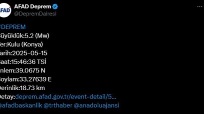 Konya'da 5.2 büyüklüğünde deprem! Ankara'da da hissedildi