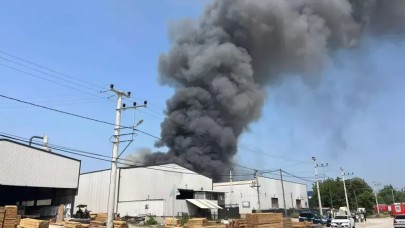 Kocaeli'de boya tesisinde yangın