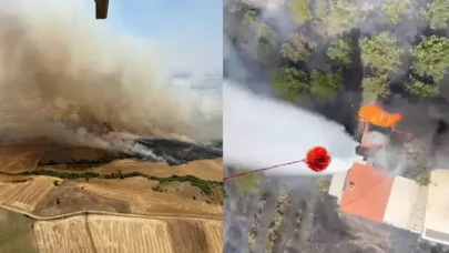 Balıkesir'de tarım arazisinde yangın