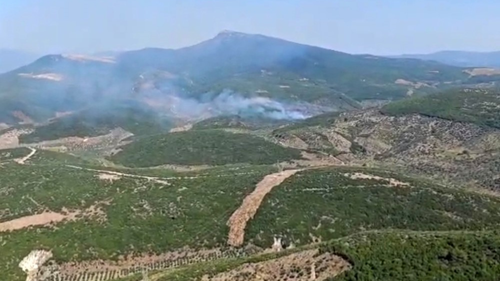 İzmir Torbalı'da orman yangınına müdahale sürüyor