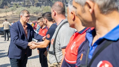Başkan Tugay yangından etkilenen vatandaşları ziyaret etti