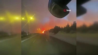 Yerleşim yerlerine ulaşan alevler böyle görüntülendi