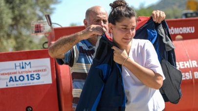 İzmirli baba ve kızı yangınlara karşı omuz omuza