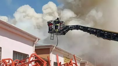 Gaziantep'te meslek lisesinde yangın