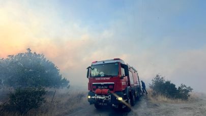 İzmir İtfaiyesi Dikili’deki yangına müdahale ediyor