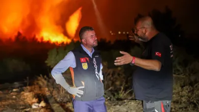 Buca tüm gece alevlerle mücadele etti