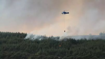 Çanakkale'deki orman yangını 2'nci gününde