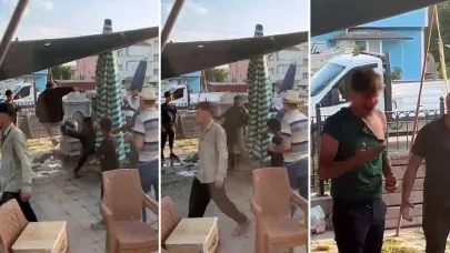 Pazar yerinde 3 kişi, bir genci tekme tokat dövdü