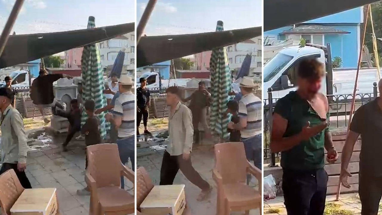 Pazar yerinde 3 kişi, bir genci tekme tokat dövdü