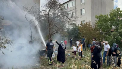 Tekirdağ’da korkutan yangın: İçeride kalan kedilere ağladılar