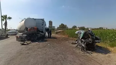 Otomobil ve kamyona, tanker çarptı