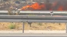 İzmir Kemalpaşa'da araç yangını