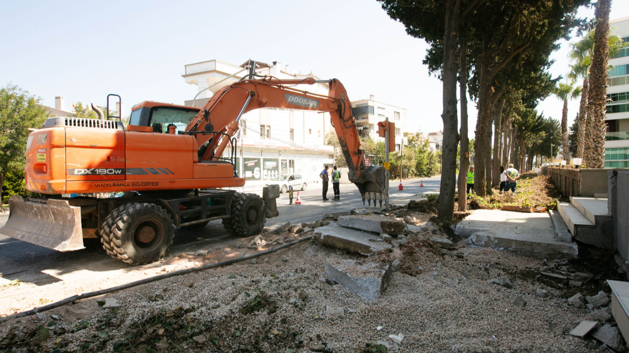 Güzelbahçe Belediyesi İlçenin Ana Arterlerini Yeniliyor