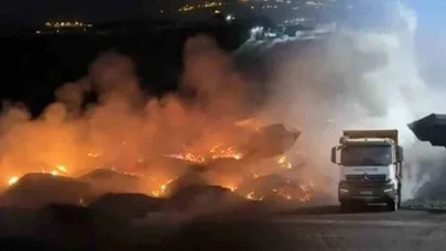 Şırnak kömür sahasında stoklanan kömürlerde yangın