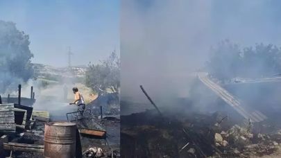 Manisa'da ahırda çıkan yangında 21 koyun öldü