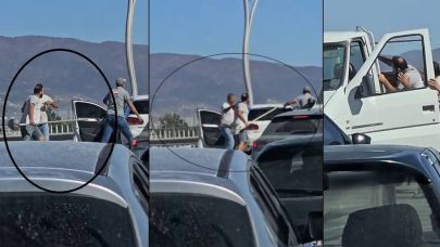 Trafikte yaşanan kürekli kavga