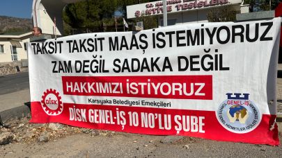 Karşıyaka Belediyesinde maaş alamayan işçiler süresiz iş bıraktı