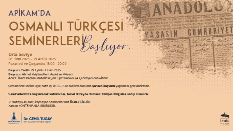 APİKAM'dan 'Orta Seviye Osmanlı Türkçesi Seminerleri'