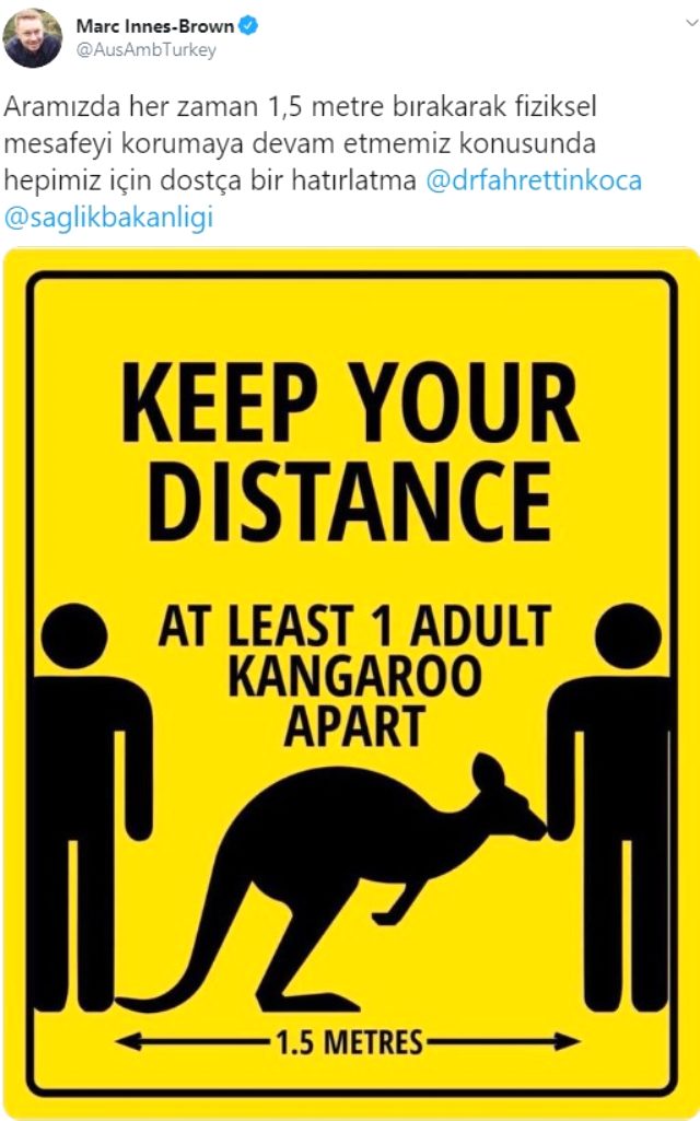Bakan Koca'ya kangurulu sosyal mesafe hatırlatması