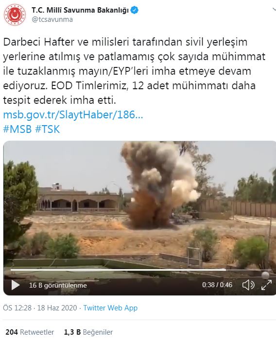 Darbeci Hafter milislerine ait mühimmatlar imha edildi