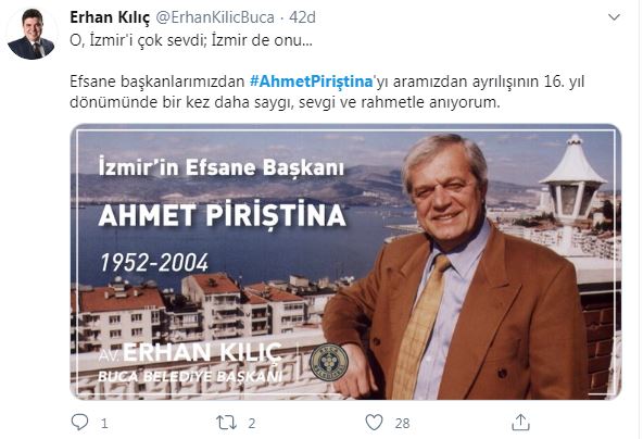 İZMİR AHMET PİRİŞTİNA'YI ANDI