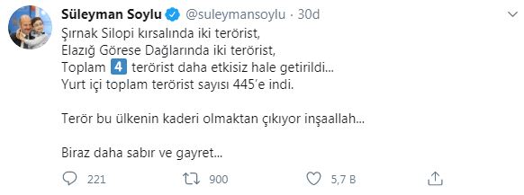 BAKAN SOYLU'DAN YURTİÇİNDEKİ TERÖRİST SAYISI AÇIKLAMASI