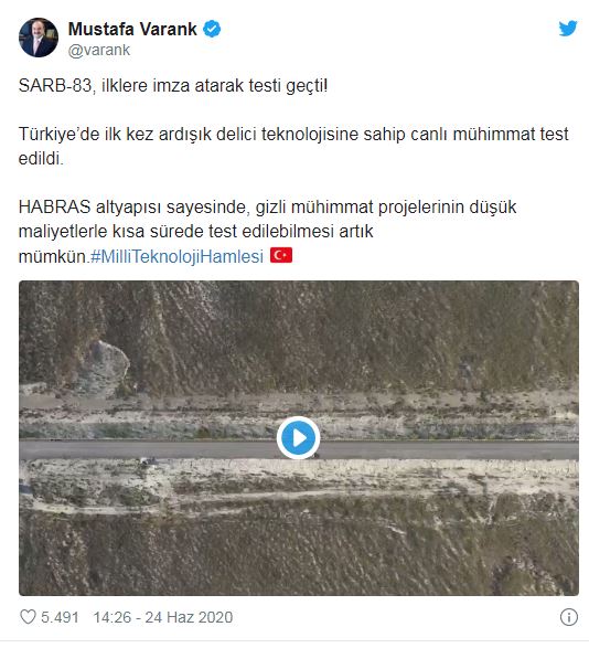 SARB-83 ilklerle testi geçti
