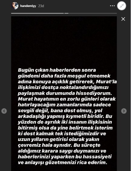 Hande Erçel ayrılık iddialarını doğruladı