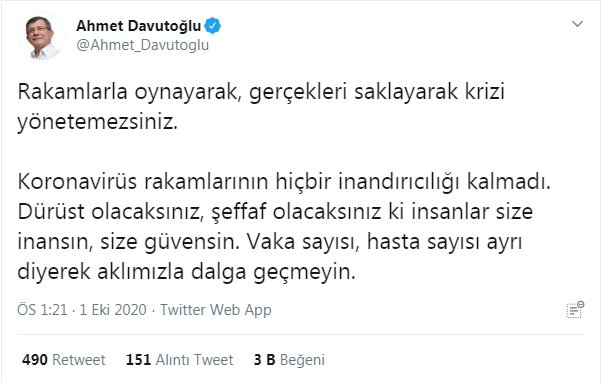 Davutoğlu’ndan Bakan Koca’ya sert tepki!