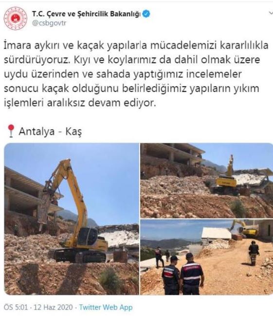 Kaçak yapıların yıkım işlemleri devam ediyor