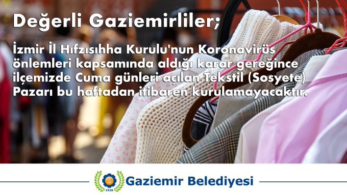 GAZİEMİR PAZARINDA VİRÜS ÖNLEMİ