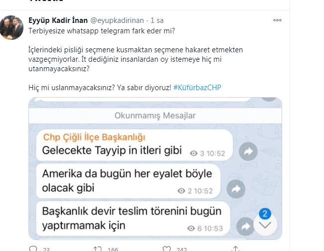 CHP ÇİĞLİ GRUBUNDA KÜFÜRBAZ PAYLAŞIMLAR