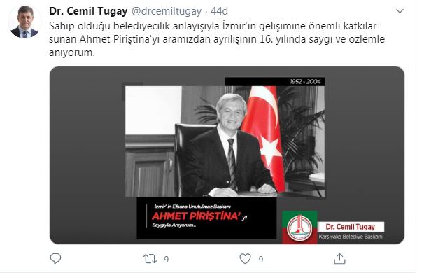 İZMİR AHMET PİRİŞTİNA'YI ANDI