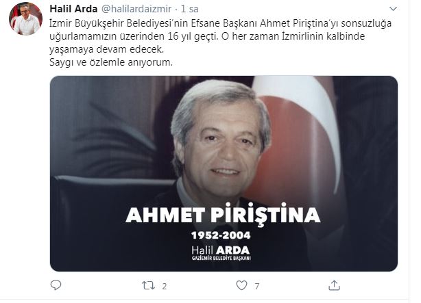 İZMİR AHMET PİRİŞTİNA'YI ANDI