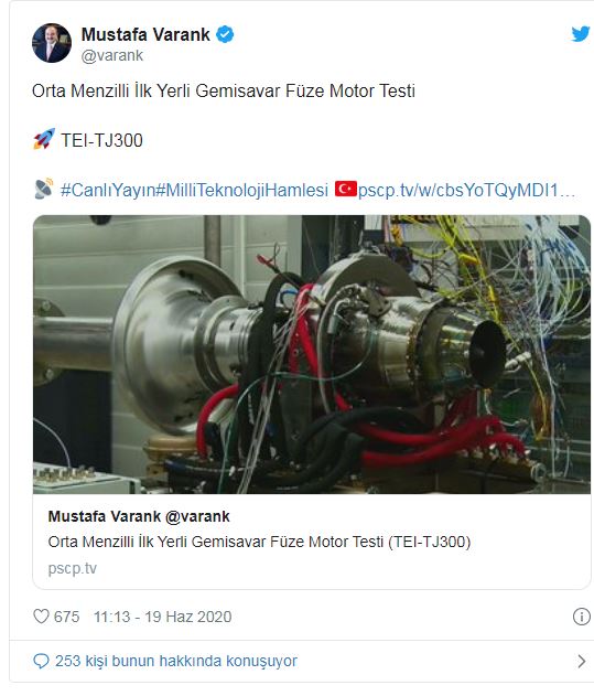 İlk yerli orta menzilli füze motoru test edildi