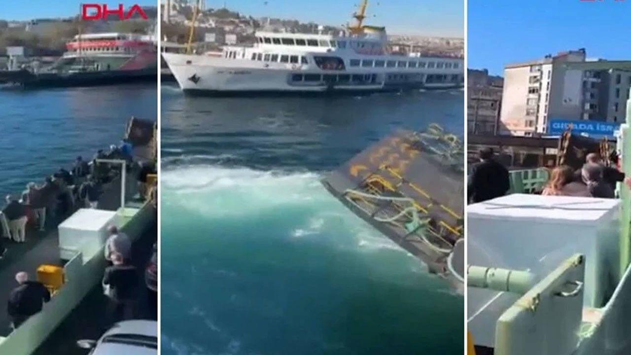 Sirkeci&#039;de feribot iskeleye çarptı