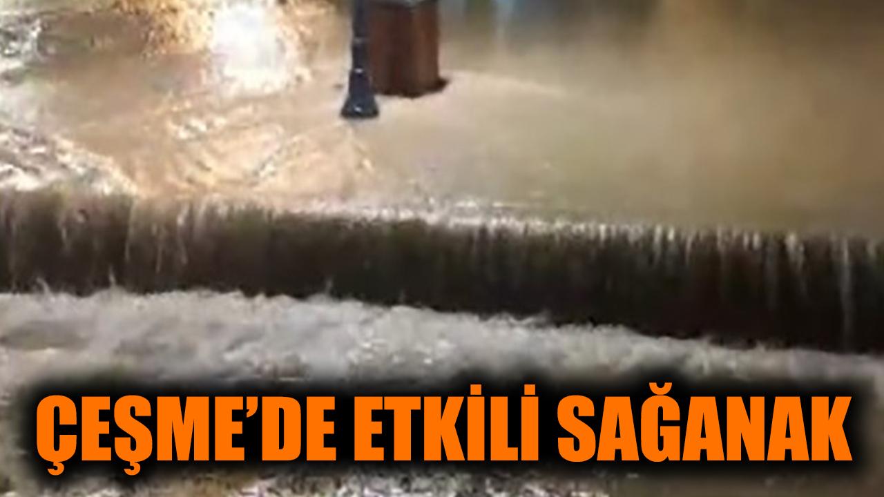 Çeşme&#039;de etkili sağanak