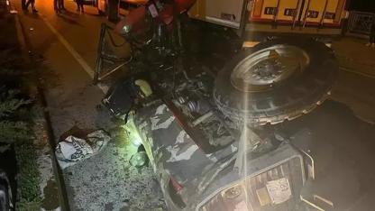 TIR ile çarpışan traktörün sürücüsü ve eşi öldü