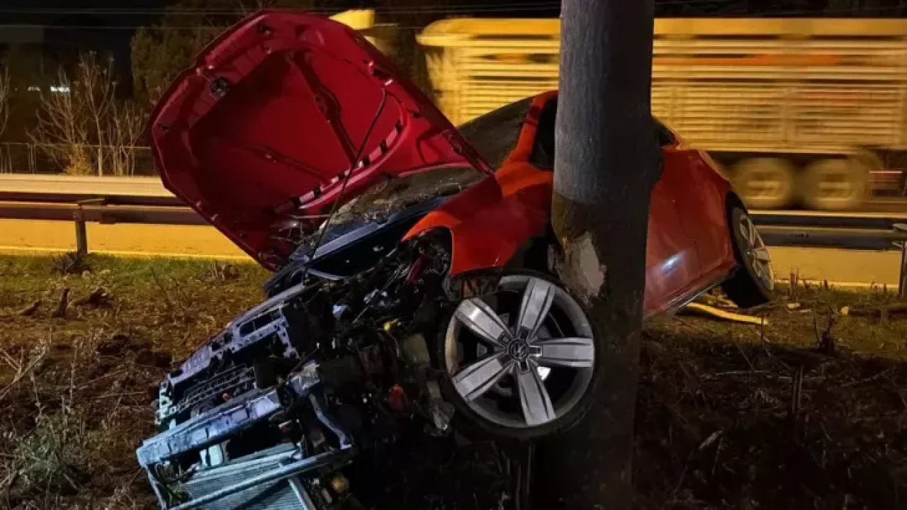 Ağaca çarpan otomobilin sürücüsü ağır yaralandı