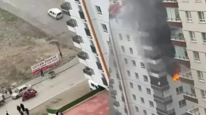Ankara'da yangında mahsur kalan anne ile oğlu kurtarıldı