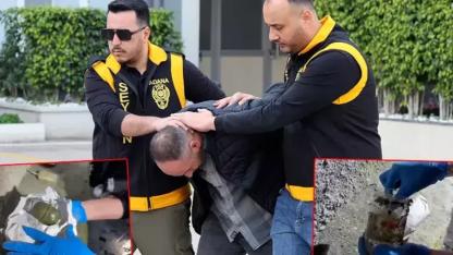 Bahçesinde el bombası ve EYP ele geçirildi