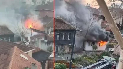 Çatalca'da müstakil ev alev alev yandı