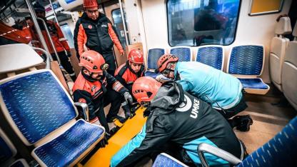 Menemen İZBAN İstasyonu’nda deprem ve kaza tatbikatı