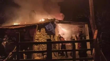 Sobadan çıkan ev yangınında 1 kişi yaralandı